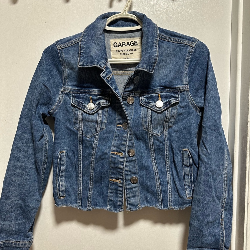 Garage Women's Dark Blue Cropped Denim Jacket